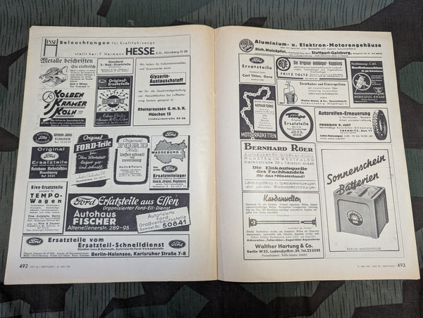 Kraftfahrzeug Handwerk Heft 22 - 31 May 1941 Krafthand