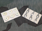 Men's Shirt or Uniform Collar Studs on Card (Lot of 6)