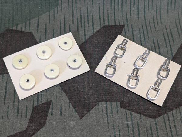 Men's Shirt or Uniform Collar Studs on Card (Lot of 6)