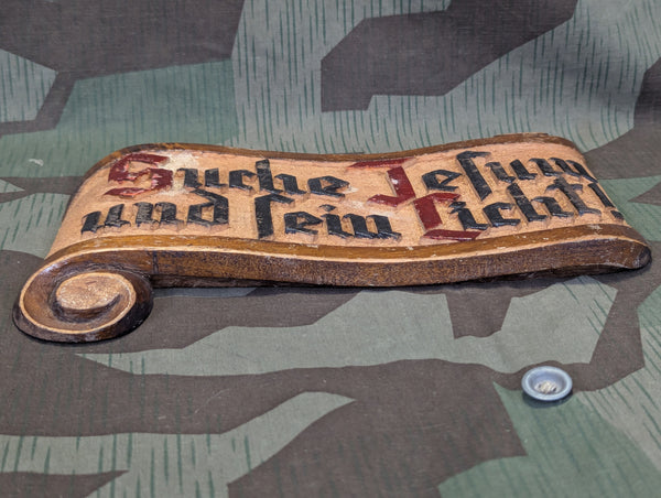 Suche Jesum und Sein Licht! Third Reich Wood Wall Decoration