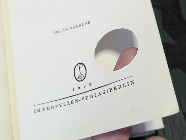 1929 Book Im Westen Nichts Neues