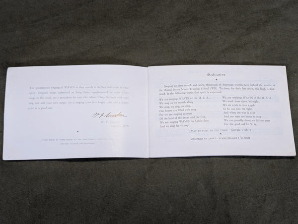 WAVES Song Book "Navy, Full Speed Ahead!"