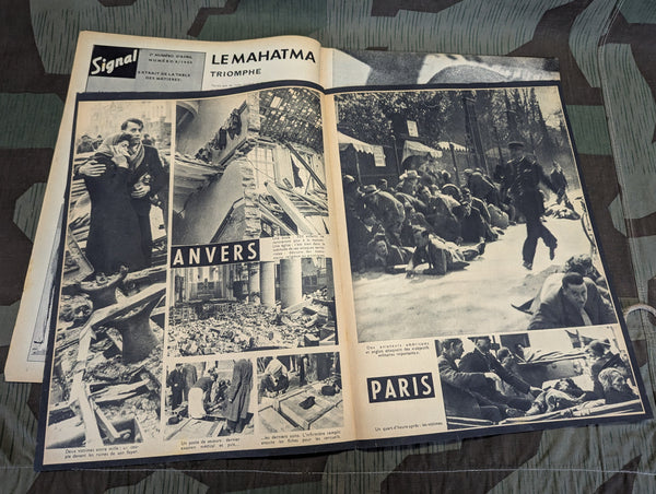 April 1943 Signal Magazine in French No8 with Terrorisme Leaflet