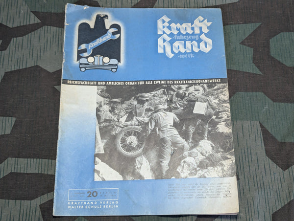 Kraftfahrzeug Handwerk Heft 20 - 17 Mai 1941 Krafthand