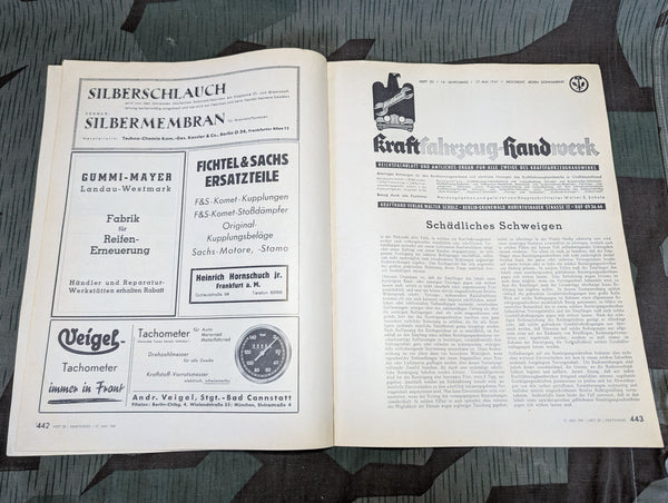 Kraftfahrzeug Handwerk Heft 20 - 17 Mai 1941 Krafthand