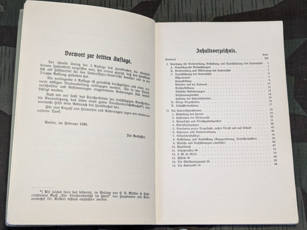Fünfzehn Unteroffizierthemen Handbook for NCO Instruction 1936