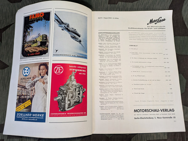 Motor Schau Magazine August 1942 Heft 8