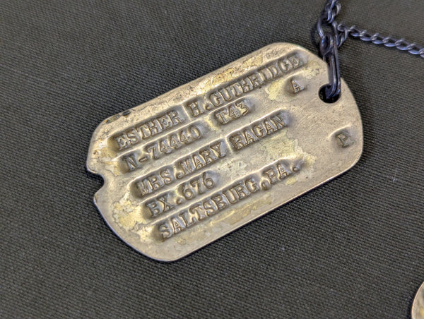 Esther Guthridge Nurse Next of Kin Dog tag Set