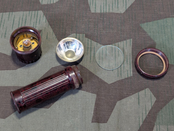 Zeiler Red Brown Bakelite DRP Flashlight