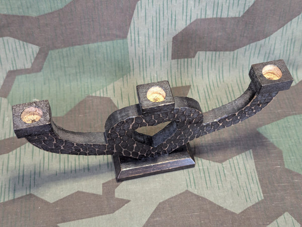 German Hand Carved Heart Shaped 3 Candle Holder