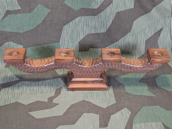 German Hand Carved Large 4 Candle Holder