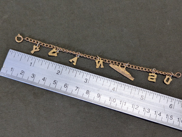 US Navy Bracelet with Ship Charm