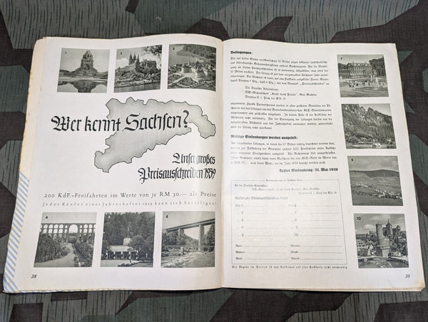 Urlaubsfahrten 1939 Deutsche Arbeitsfront NS Gemeinschaft KdF Gau Sachsen