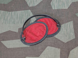 Original German Folding Earmuffs Red/Black