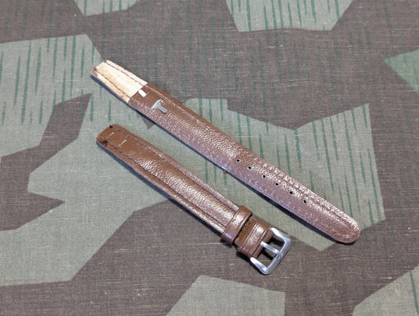 15mm Dark Brown Leather Watch Band