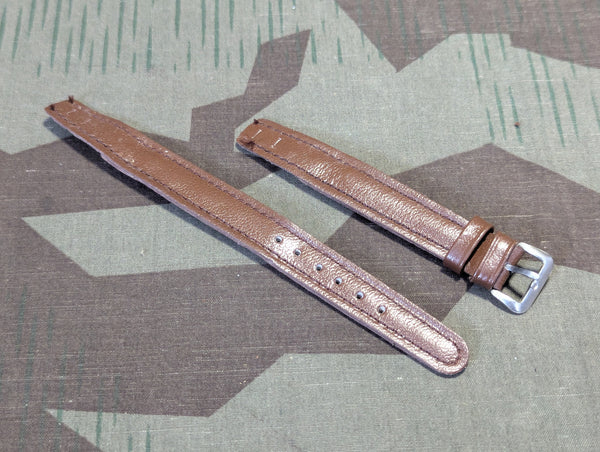15mm Dark Brown Leather Watch Band