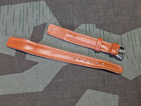 15mm Light Brown Leather Watch Band