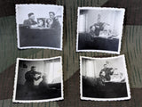 4 Photos of Luftwaffe Soldiers Playing Piano and Violin
