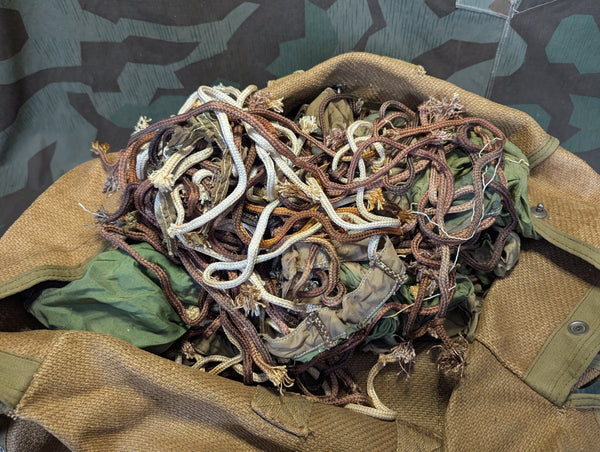 German Parachute Bag and Shredded Material