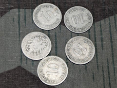 Lot of Five 10 Reichspfennig Coins 1874-1899