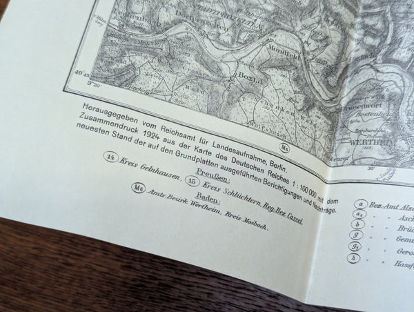 1924 German Map (Bad Orb - Schweinfurt - Lohr - Würzburg)