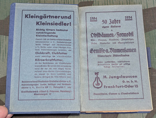 1935 Kleingärtner und Kleinsiedler Calendar Book for Small Gardens