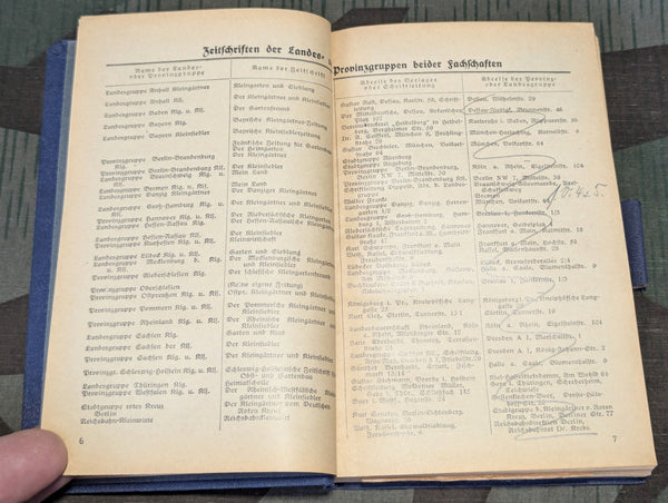 1935 Kleingärtner und Kleinsiedler Calendar Book for Small Gardens