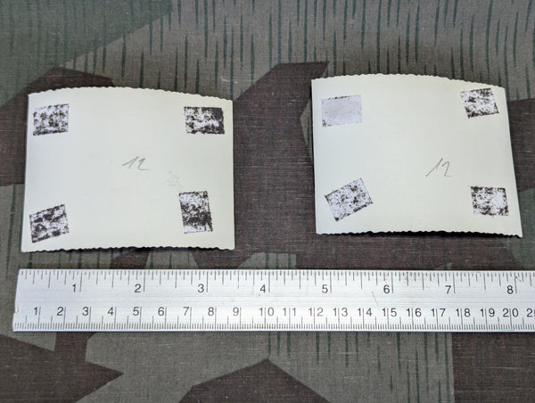 2 Photos of German Officers by Log Houses