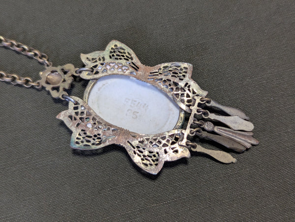 Handpainted Porcelain Cameo Necklace