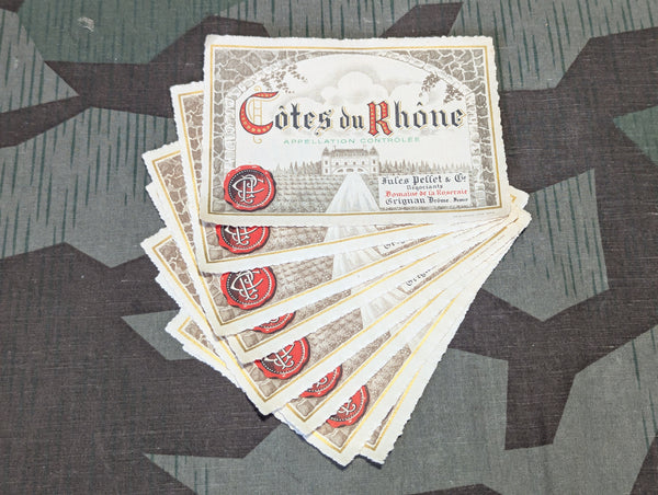 Côtes du Rhône French Wine Bottle Labels (Lot of 8)