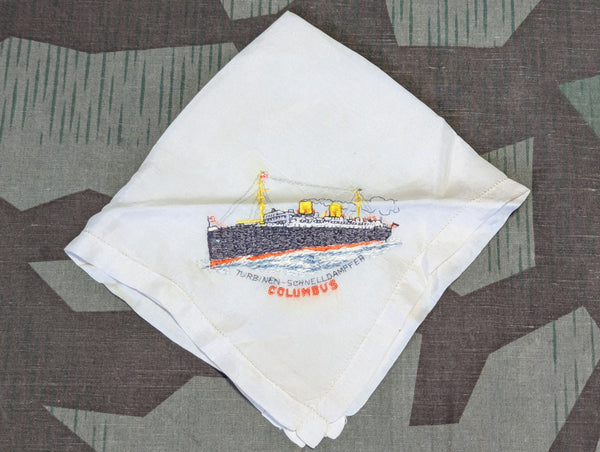 1930s Norddeutscher Lloyd Columbus Cruise Ship Hankie
