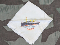 1930s Norddeutscher Lloyd Columbus Cruise Ship Hankie
