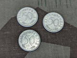 Lot of Three 50 Reichspfennig Coins 1935