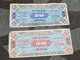 20 and 50 Mark Allied German Occupation Notes