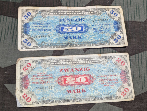 20 and 50 Mark Allied German Occupation Notes