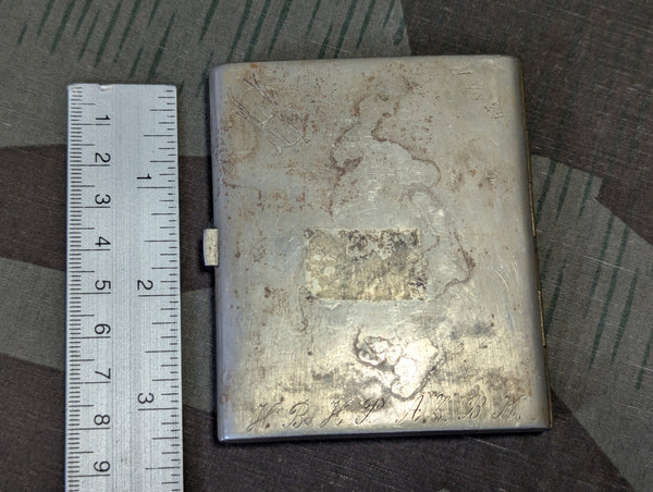 1924 Inscribed Alpacca Cigarette Case