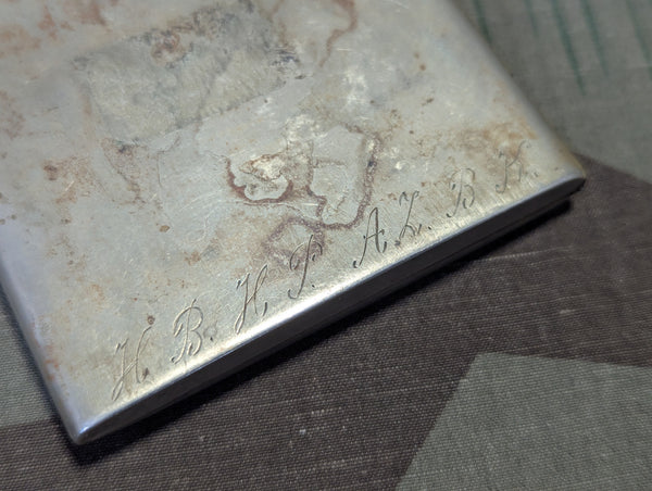 1924 Inscribed Alpacca Cigarette Case