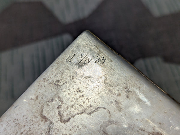 1924 Inscribed Alpacca Cigarette Case
