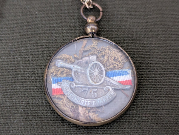 Notre Porte Bonheur French WWI 75 Cannon Necklace
