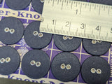 24 German Blue Cloth Covered Buttons on Card 19mm