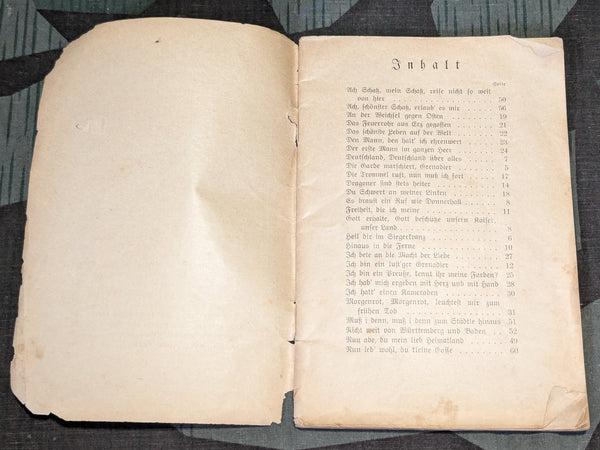 1914 Song Book Soldaten und Volkslieder