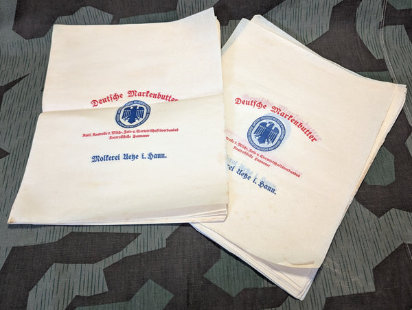 Original Deutsche Markenbutter Butter Paper Wrappers (Lot of 3)