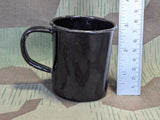Black Enamel Cup Made from Stick Grenade Head