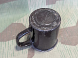 Black Enamel Cup Made from Stick Grenade Head