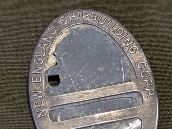 New England Shipbuilding Corp War Worker ID Badge Pin