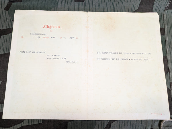 Original Telegram Deutsche Reichspost