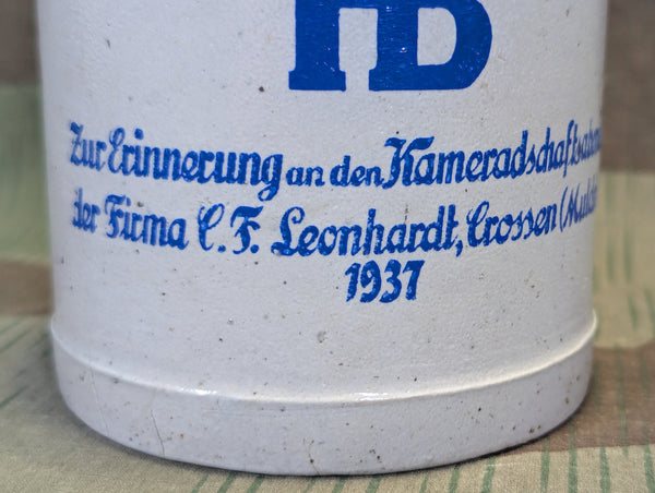 Hofbrauhaus 1/2L Krug Kameradschaftsabend 1937
