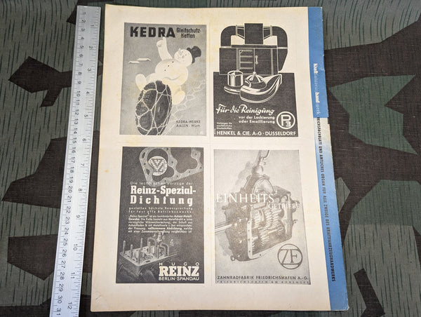 Kraftfahrzeug Handwerk 18 April 1942 Heft 16 Krafthand