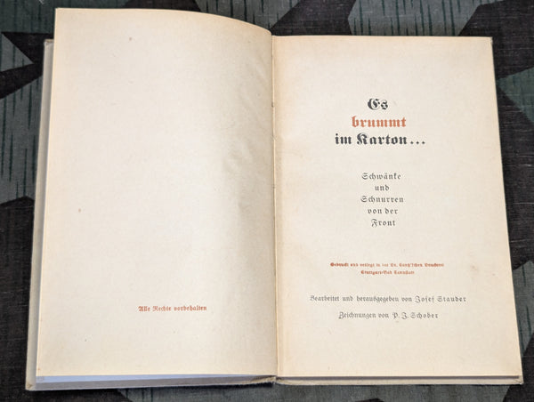 Es brummt im Karton! Soldier's Humor Book 1942 (AS-IS) Gift from Generalmajor Deutsch