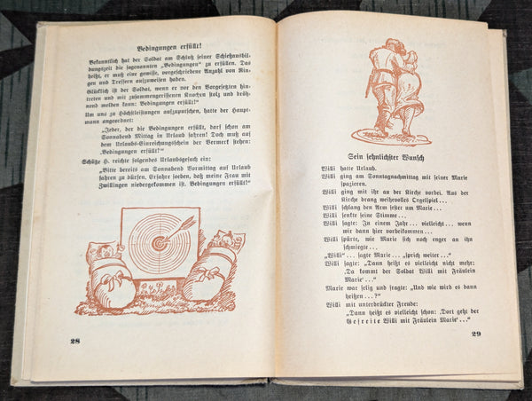 Es brummt im Karton! Soldier's Humor Book 1942 (AS-IS) Gift from Generalmajor Deutsch